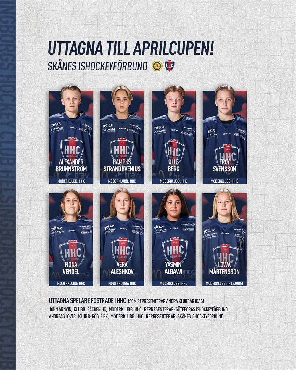 flera hhc:are uttagna till aprilcupen